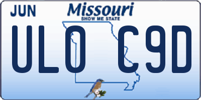 MO license plate UL0C9D