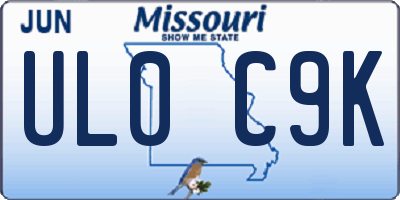MO license plate UL0C9K