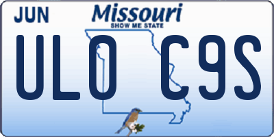 MO license plate UL0C9S