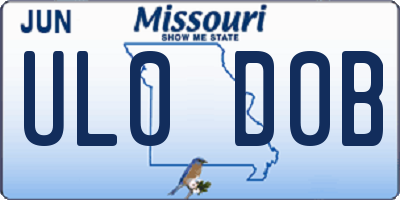 MO license plate UL0D0B