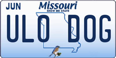 MO license plate UL0D0G