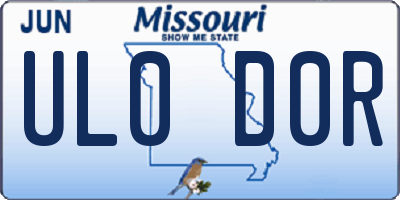 MO license plate UL0D0R
