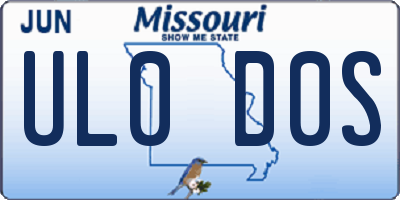 MO license plate UL0D0S