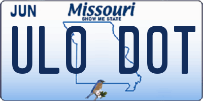MO license plate UL0D0T