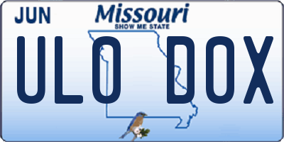 MO license plate UL0D0X