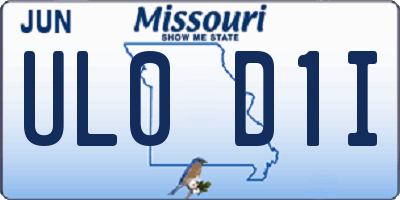 MO license plate UL0D1I