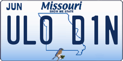 MO license plate UL0D1N
