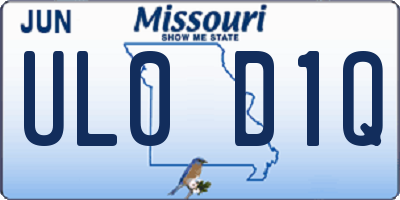 MO license plate UL0D1Q