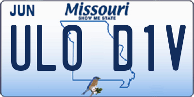 MO license plate UL0D1V