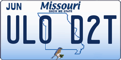 MO license plate UL0D2T
