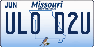 MO license plate UL0D2U