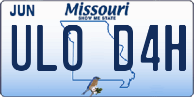 MO license plate UL0D4H