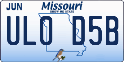 MO license plate UL0D5B