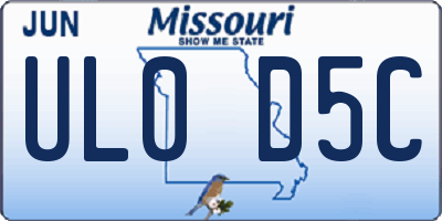 MO license plate UL0D5C