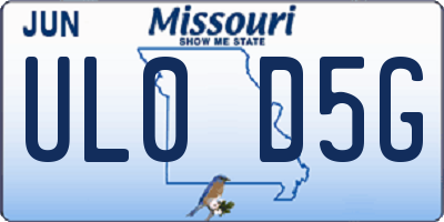 MO license plate UL0D5G