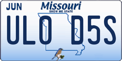 MO license plate UL0D5S