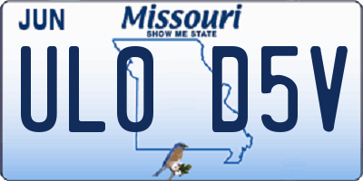 MO license plate UL0D5V