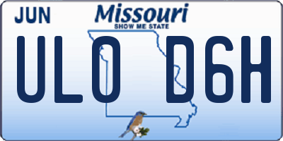 MO license plate UL0D6H