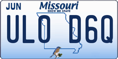 MO license plate UL0D6Q