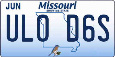 MO license plate UL0D6S