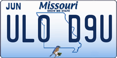 MO license plate UL0D9U