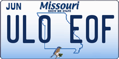 MO license plate UL0E0F