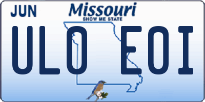 MO license plate UL0E0I