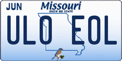 MO license plate UL0E0L