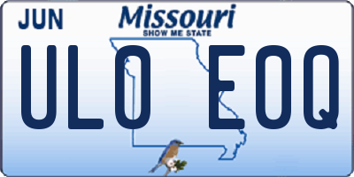 MO license plate UL0E0Q
