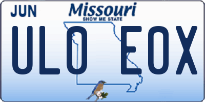 MO license plate UL0E0X
