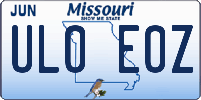 MO license plate UL0E0Z