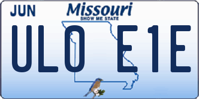 MO license plate UL0E1E