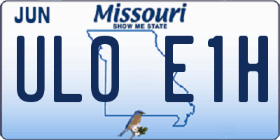 MO license plate UL0E1H