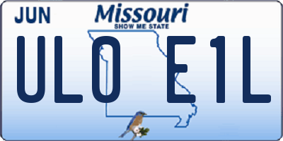 MO license plate UL0E1L