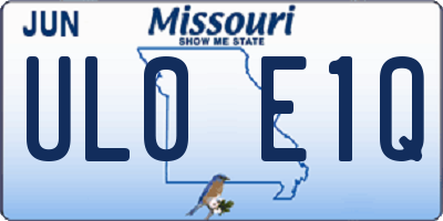 MO license plate UL0E1Q