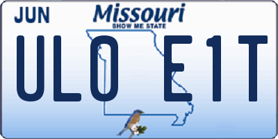 MO license plate UL0E1T