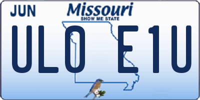 MO license plate UL0E1U