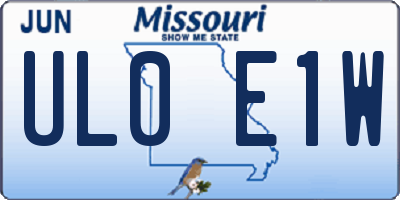 MO license plate UL0E1W