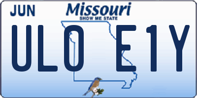 MO license plate UL0E1Y