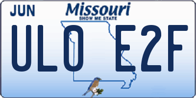 MO license plate UL0E2F