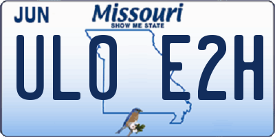 MO license plate UL0E2H