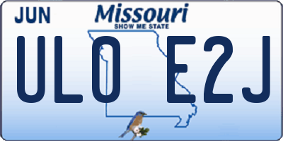 MO license plate UL0E2J