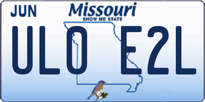 MO license plate UL0E2L