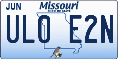 MO license plate UL0E2N