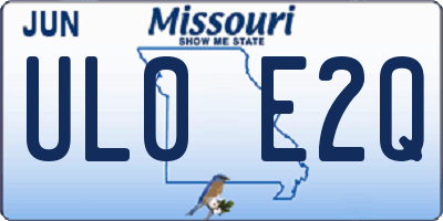 MO license plate UL0E2Q