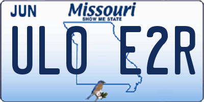 MO license plate UL0E2R