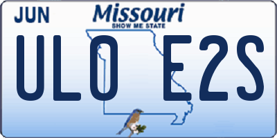 MO license plate UL0E2S