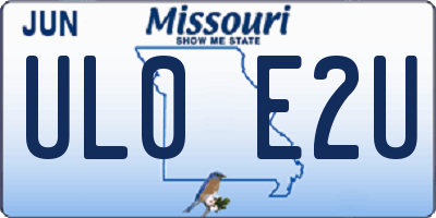 MO license plate UL0E2U