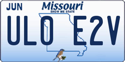 MO license plate UL0E2V