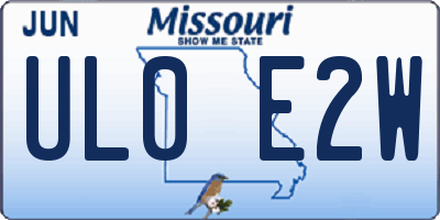 MO license plate UL0E2W
